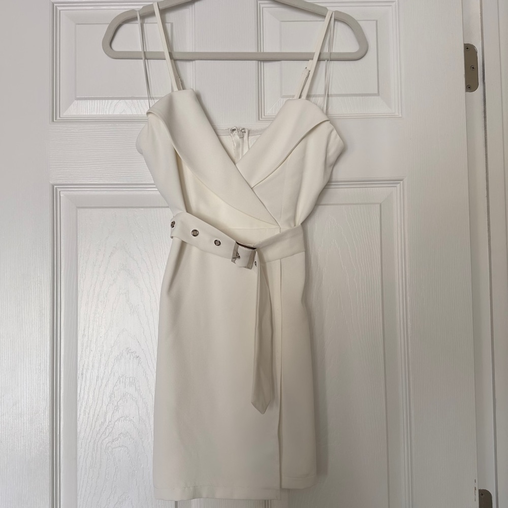 White Belted Dress